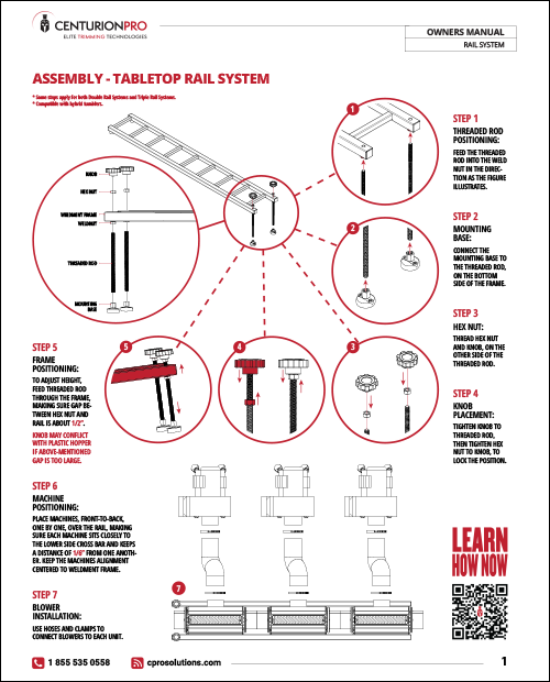 TableTop Rail System Setup Guide